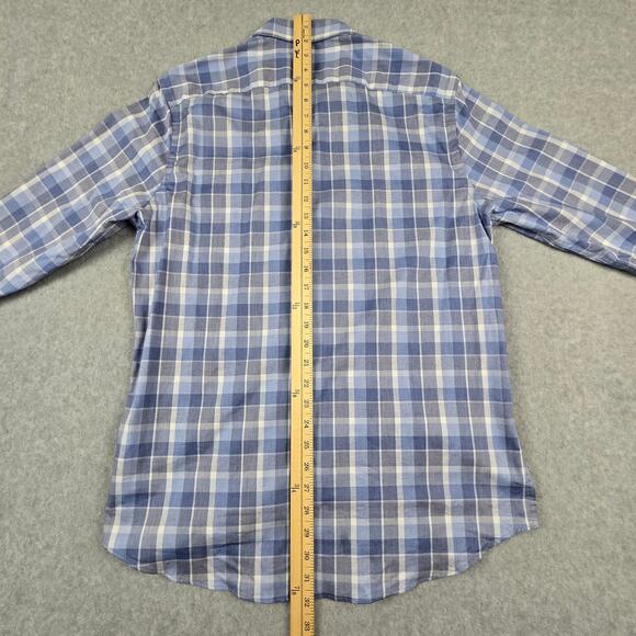 Tommy Hilfiger Shirt Mens Medium 15 1/2 32/33 Blue Plaid Long Sleeve Button Down - Picture 16 of 16